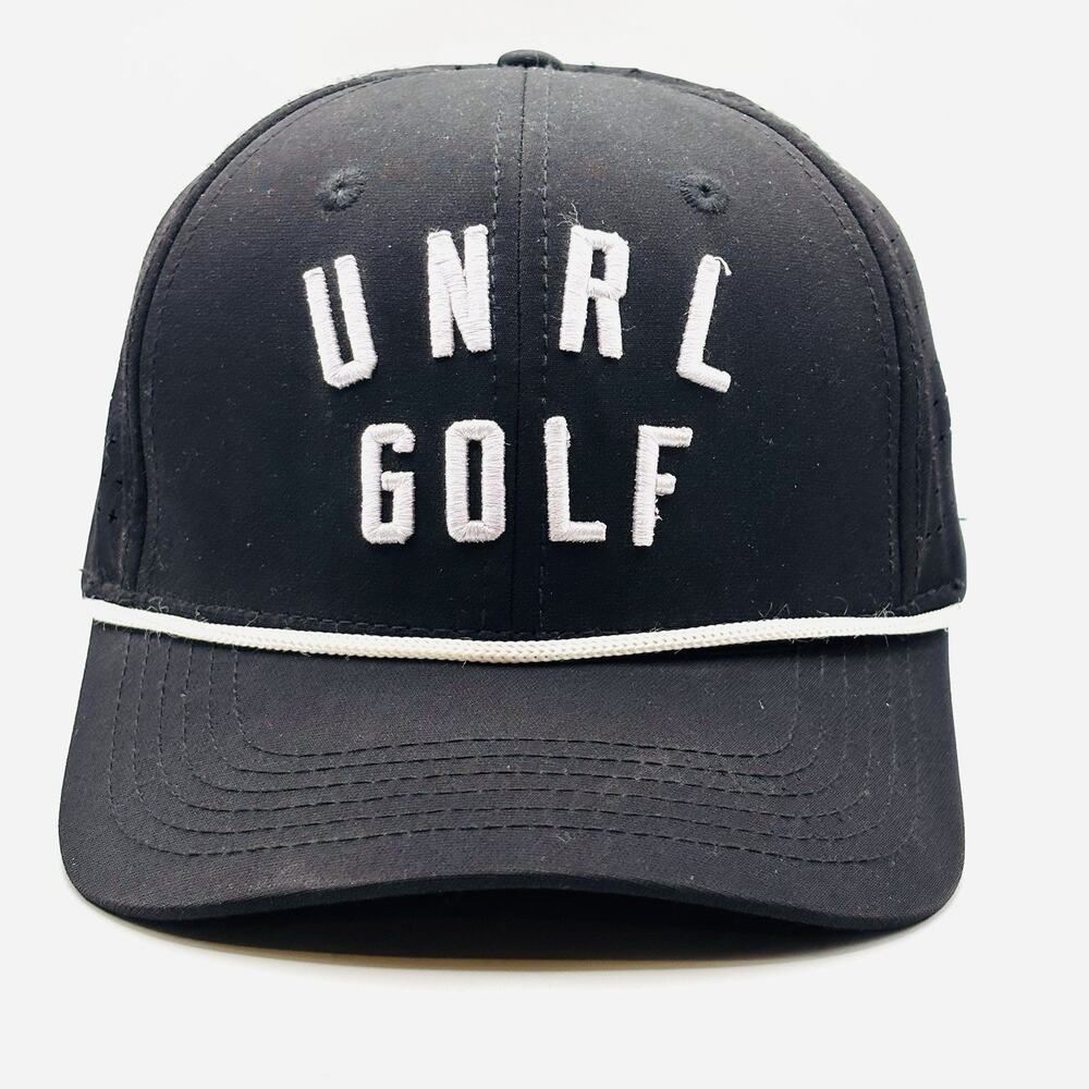 UNRL Golf OSFA Mid Pro Leave A Legacy Black Men’s Snapback Vented Hat Cap